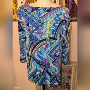 Vintage Jessica Holbrook geometric print top